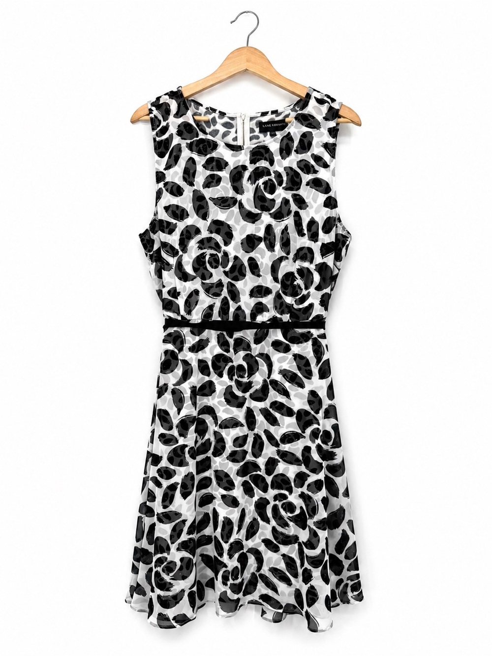 Lane Bryant Black and White Floral Midi Dress